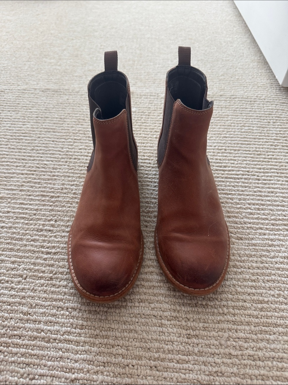 Clarks Women's Brown Leather Chelsea Ankle Boots